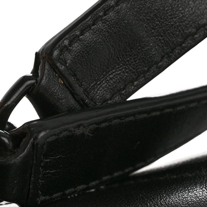 Large Quilted Calfskin Satchel Bag - Black