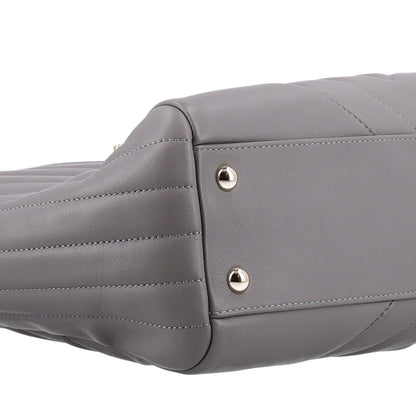 Large Quilted Calfskin Tote Bag - Grey