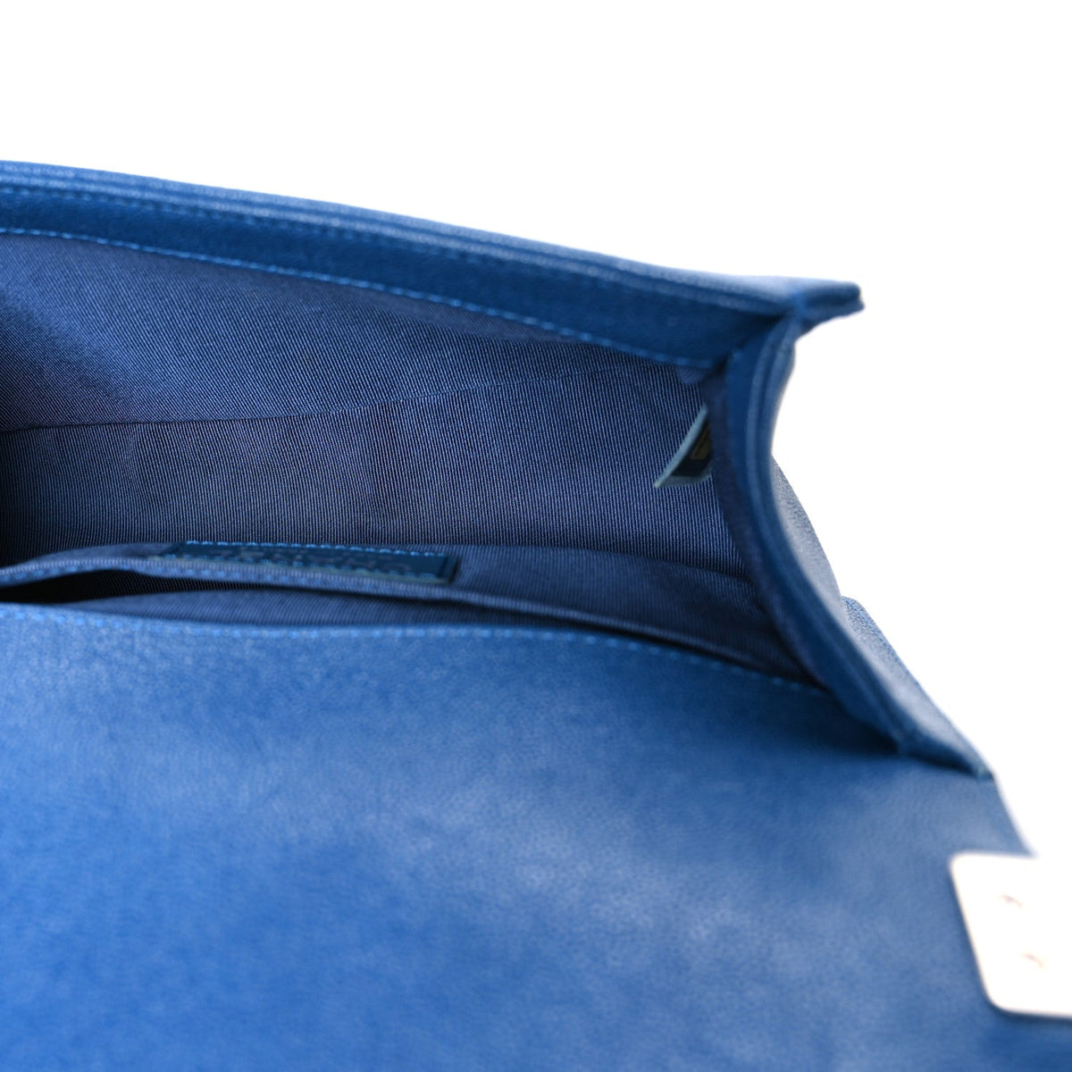 Small Quilted Caviar Flap Shoulder Bag - Blue