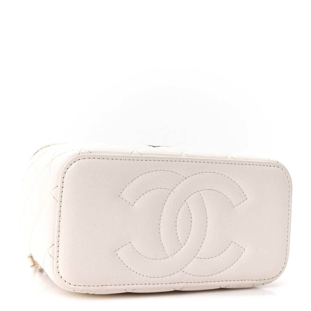 Quilted Caviar Handbag - White