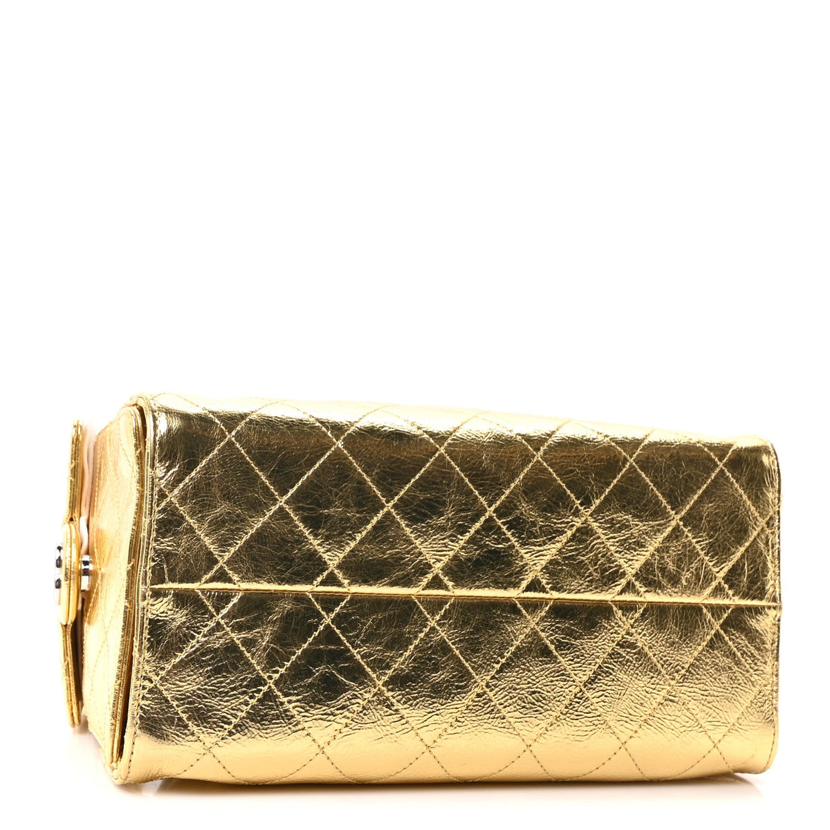 Small Quilted Calfskin Handbag - Gold