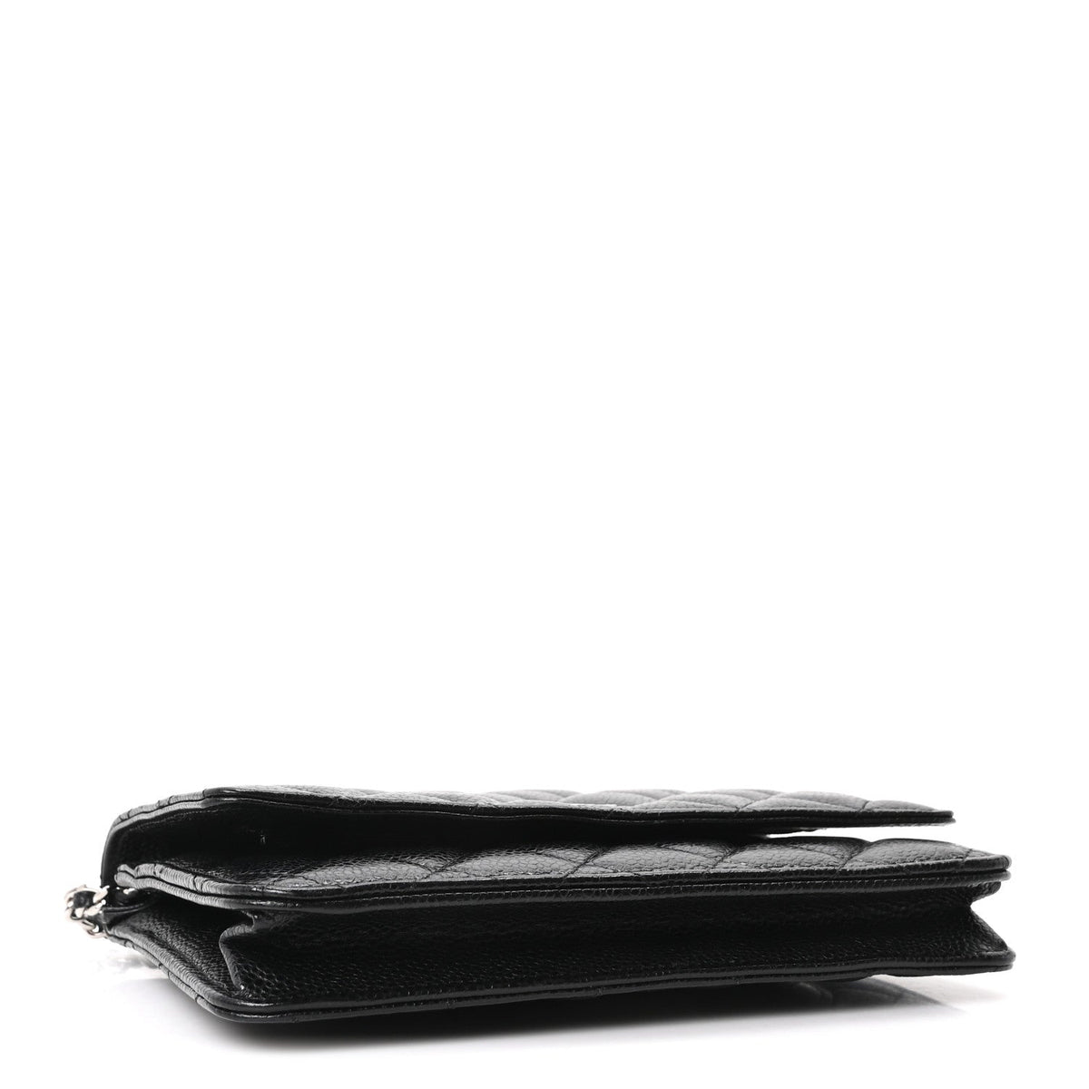 Quilted Caviar Wallet Bag - Black