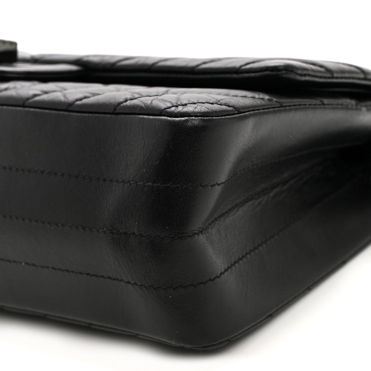 Quilted Calfskin Flap Shoulder Bag - Black