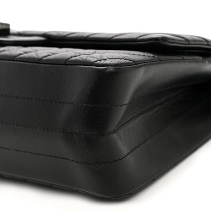 Quilted Calfskin Flap Shoulder Bag - Black