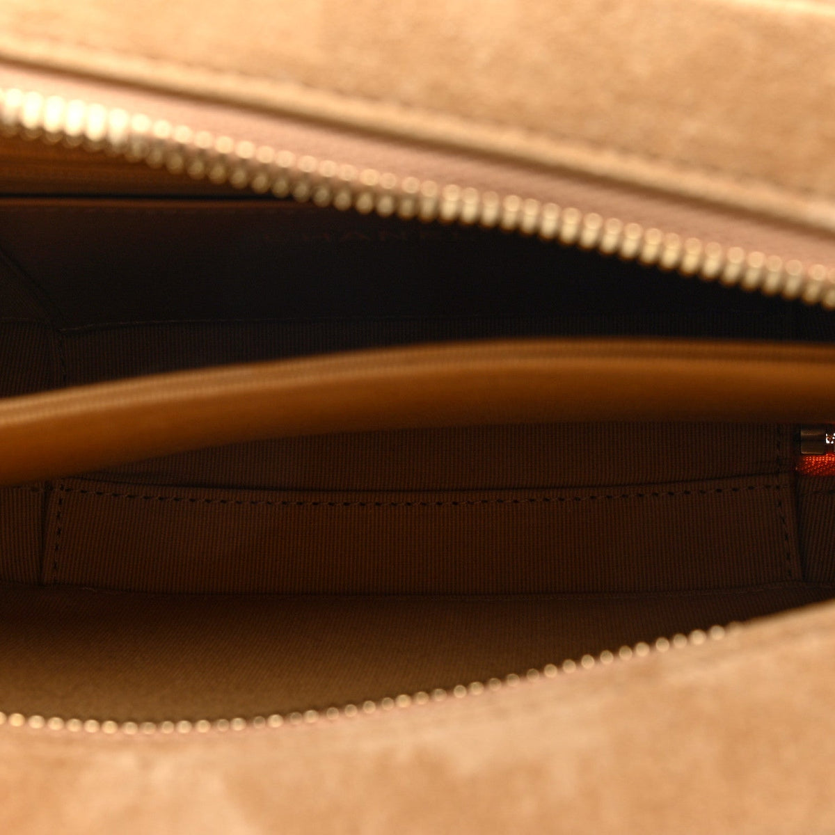 Quilted Suede Handbag - Brown