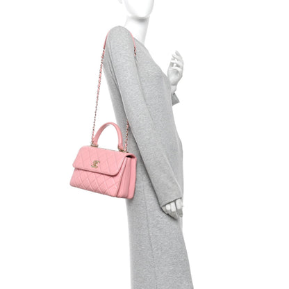 Small Quilted Lambskin Flap Shoulder Bag - Pink