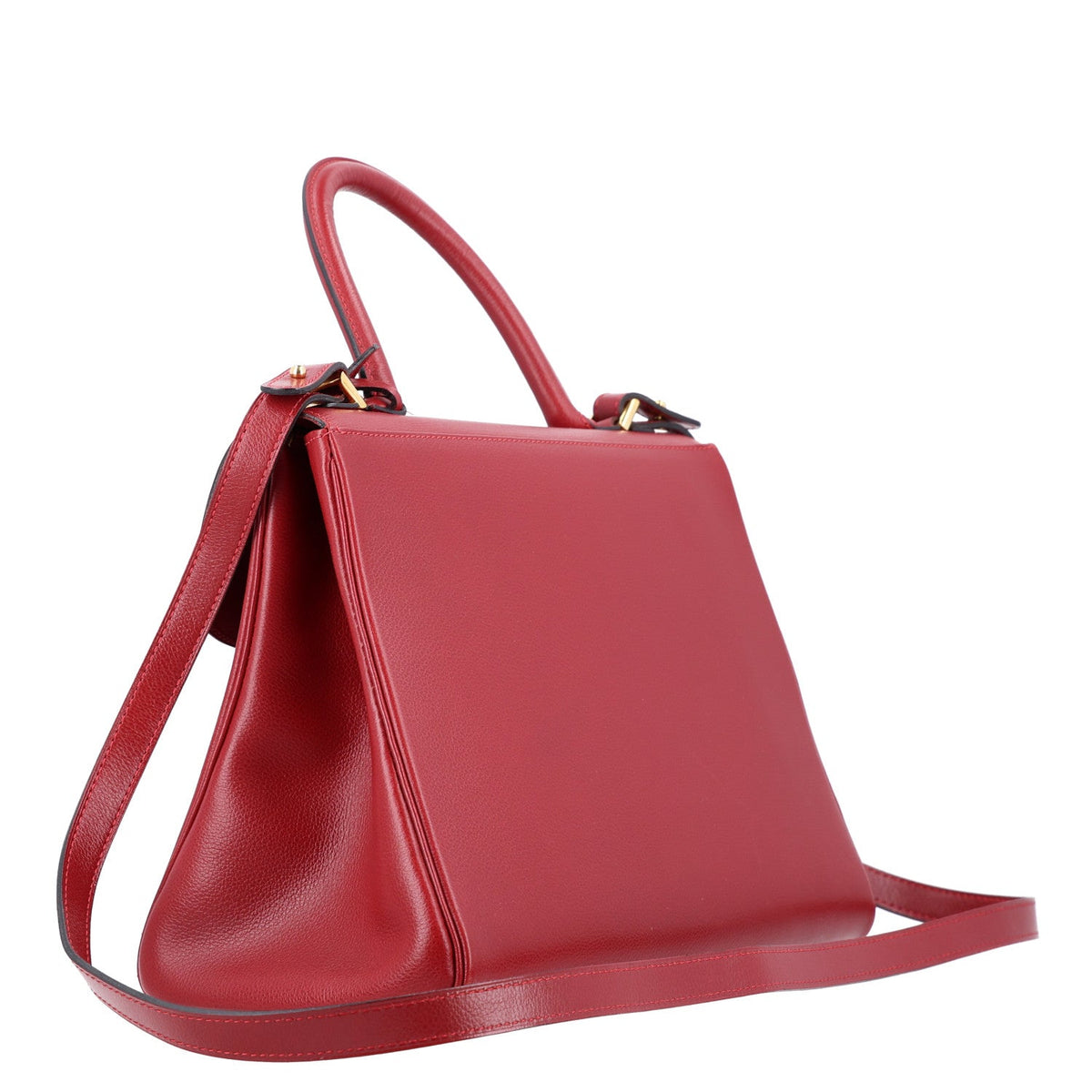 Calfskin Satchel Bag - Red