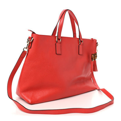 Large Calfskin Tote Bag - Red