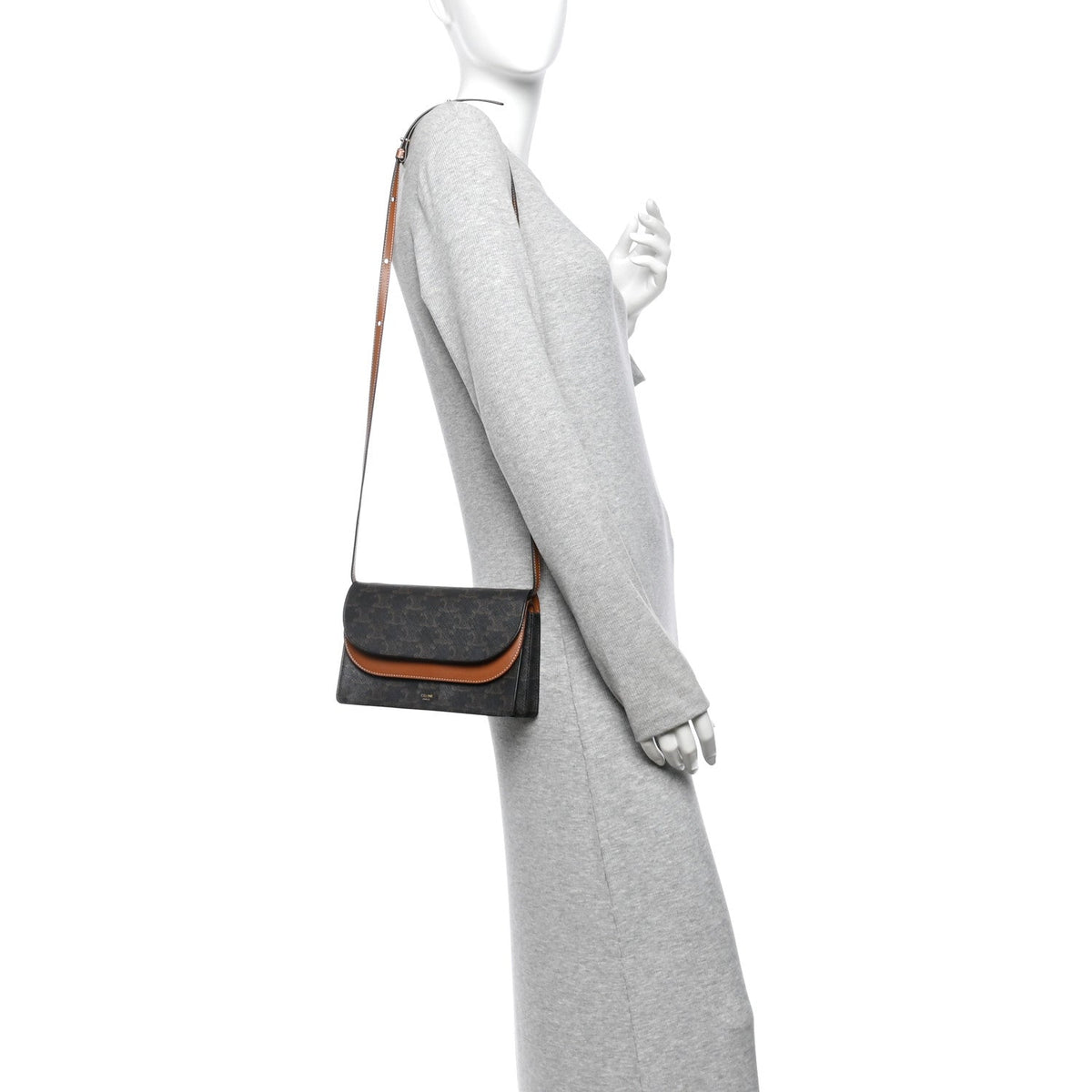 Lambskin Canvas Wallet Bag - Tan