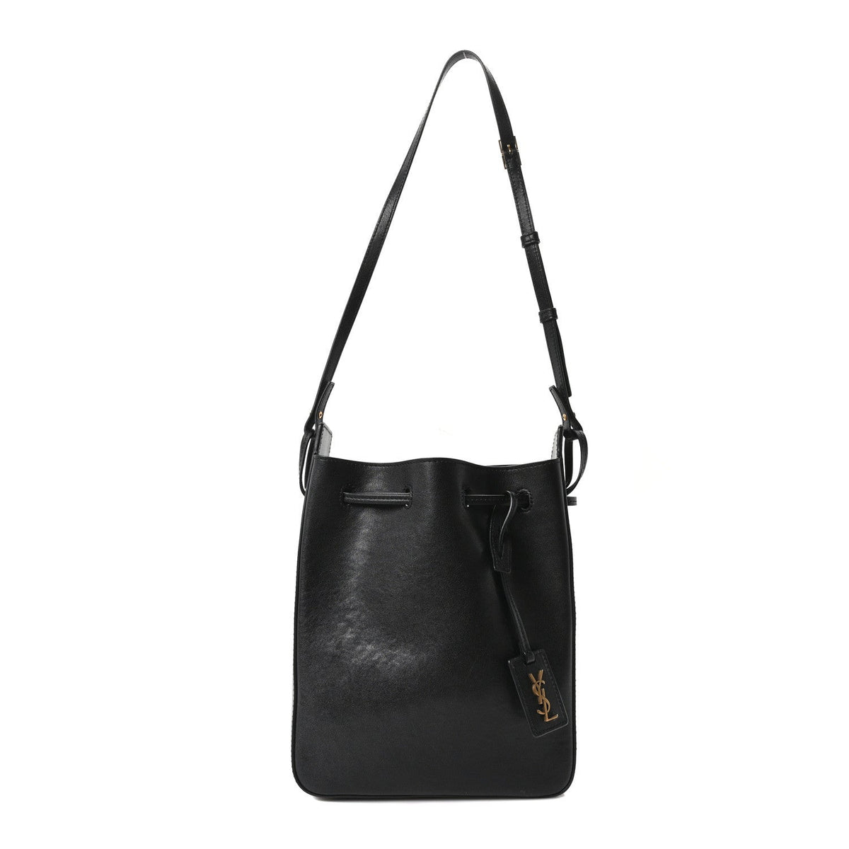 Small Calfskin Bucket Bag - Black