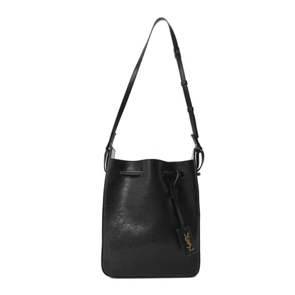 Small Calfskin Bucket Bag - Black