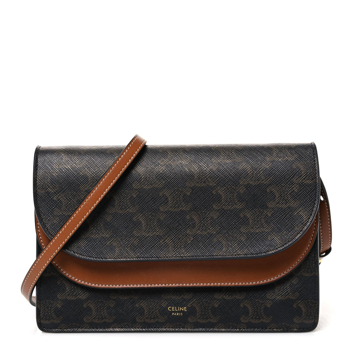 Lambskin Canvas Wallet Bag - Tan