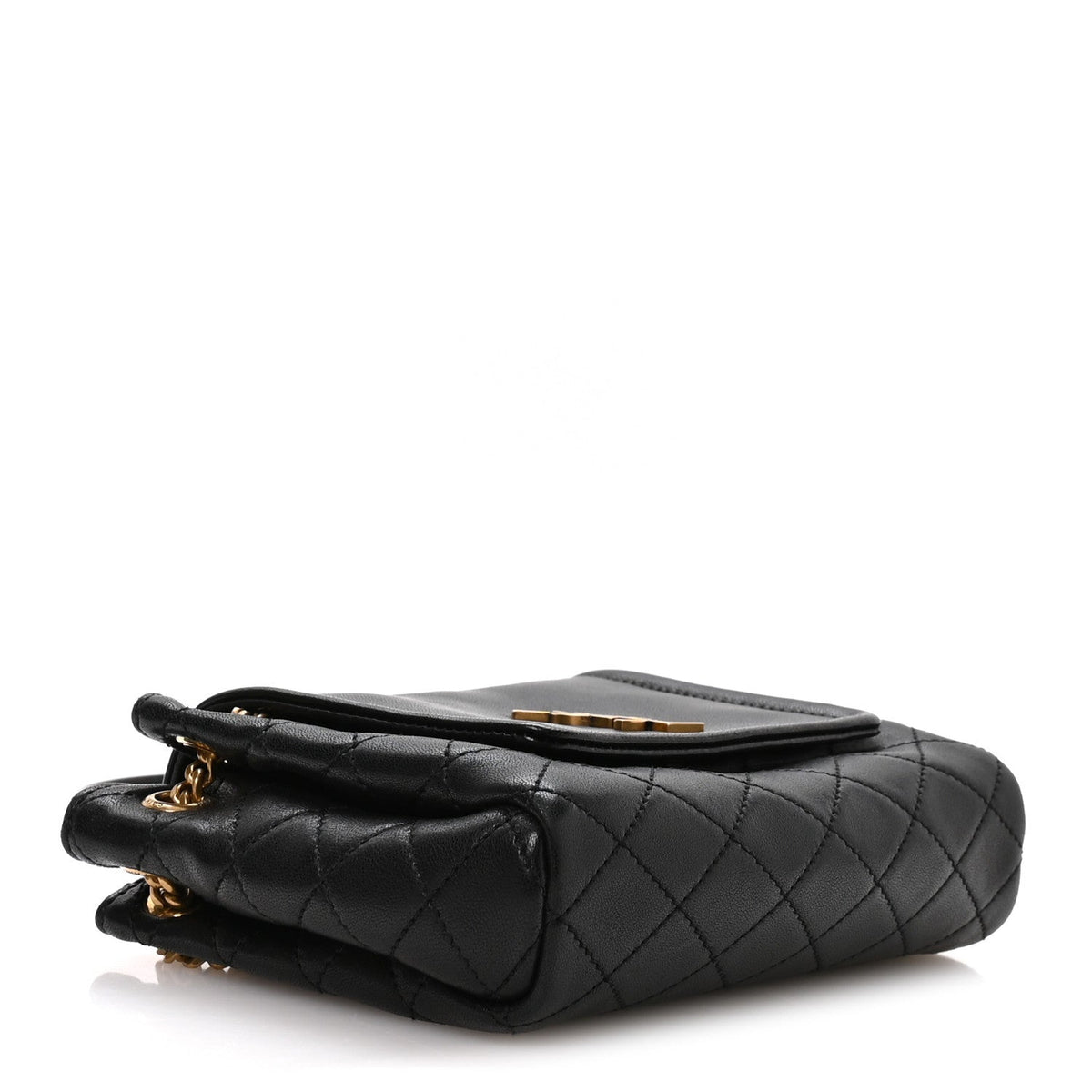Mini Quilted Lambskin Handbag - Black