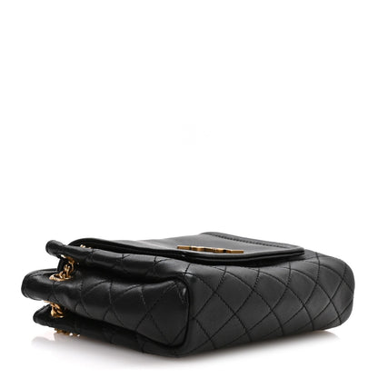 Mini Quilted Lambskin Handbag - Black