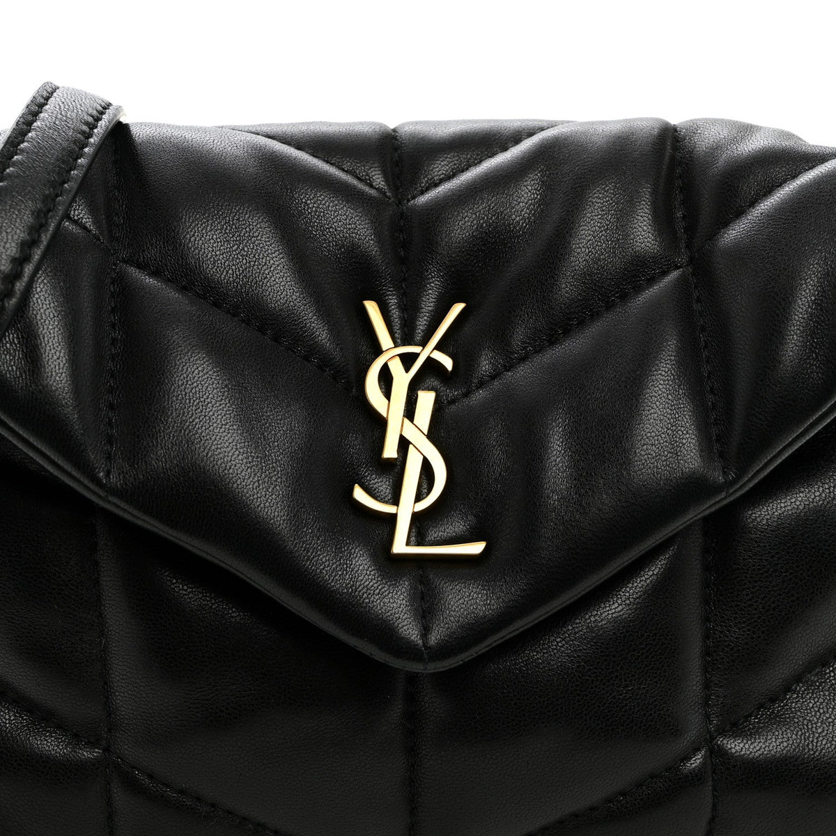 Quilted Lambskin Satchel Bag - Black