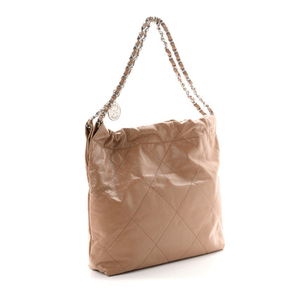 Small Quilted Calfskin Handbag - Beige