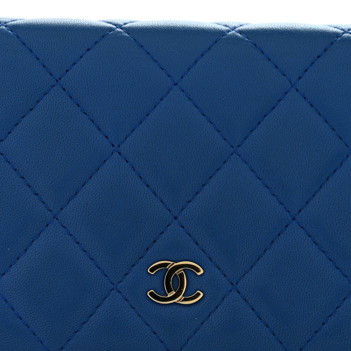 Quilted Lambskin Wallet Bag - Blue