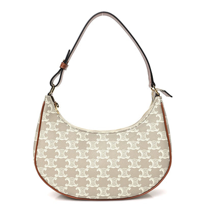 Calfskin Canvas Shoulder Bag