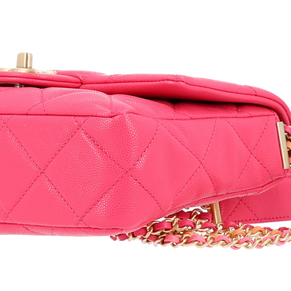 Mini Quilted Caviar Flap Shoulder Bag - Pink
