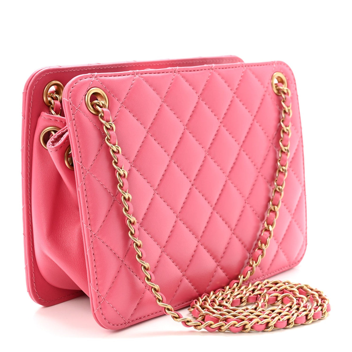 Small Quilted Calfskin Tote Bag - Pink