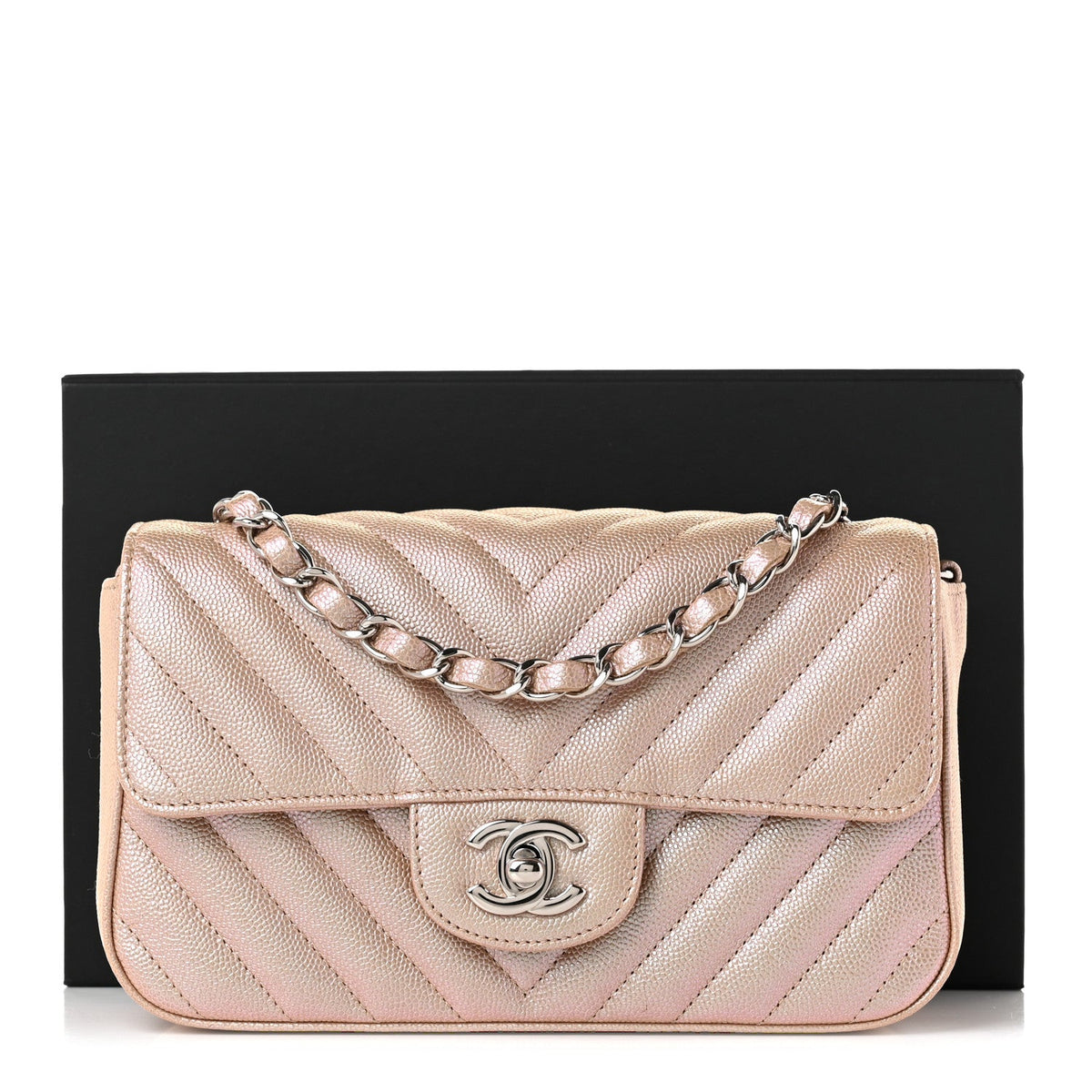 Mini Quilted Caviar Flap Shoulder Bag - Tan