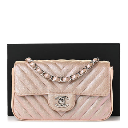 Mini Quilted Caviar Flap Shoulder Bag - Tan