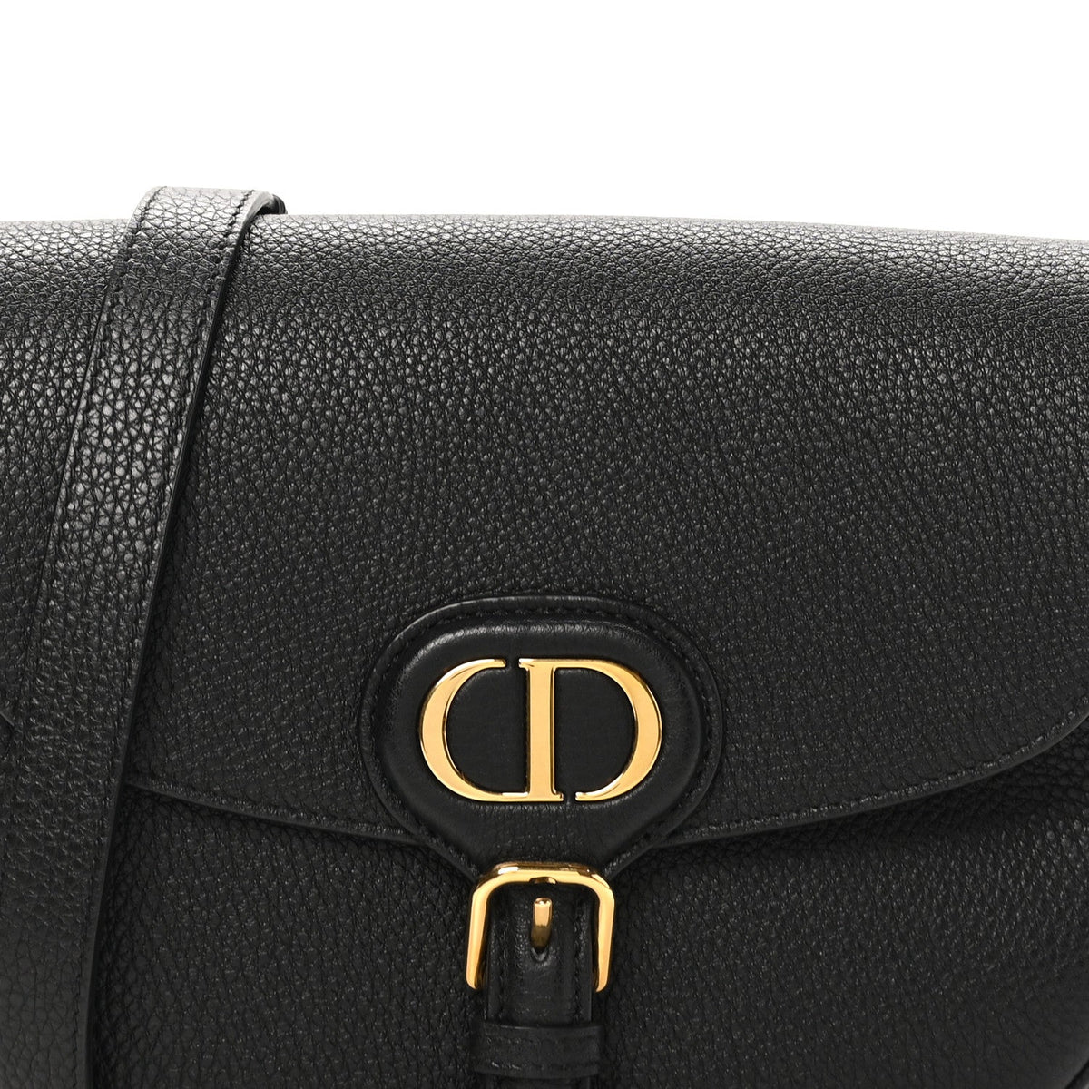 Medium Calfskin Flap Shoulder Bag - Black