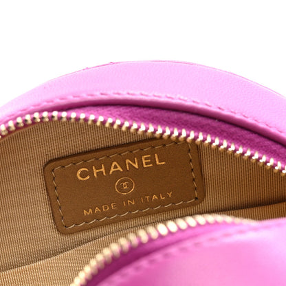 Quilted Lambskin Clutch Bag - Purple