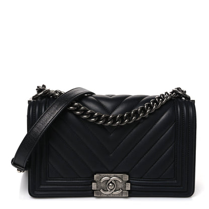 Medium Quilted Calfskin Flap Shoulder Bag - Black