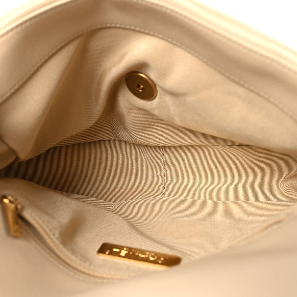 Medium Quilted Lambskin Flap Shoulder Bag - Beige