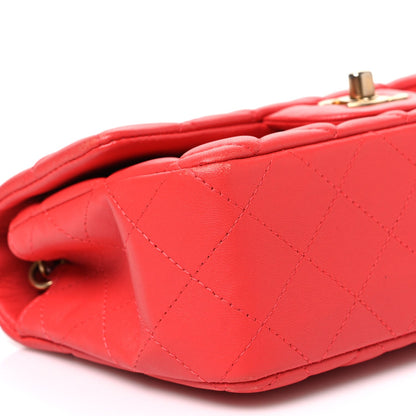 Mini Quilted Lambskin Flap Shoulder Bag - Tan
