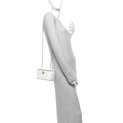 Small Quilted Caviar Handbag - White