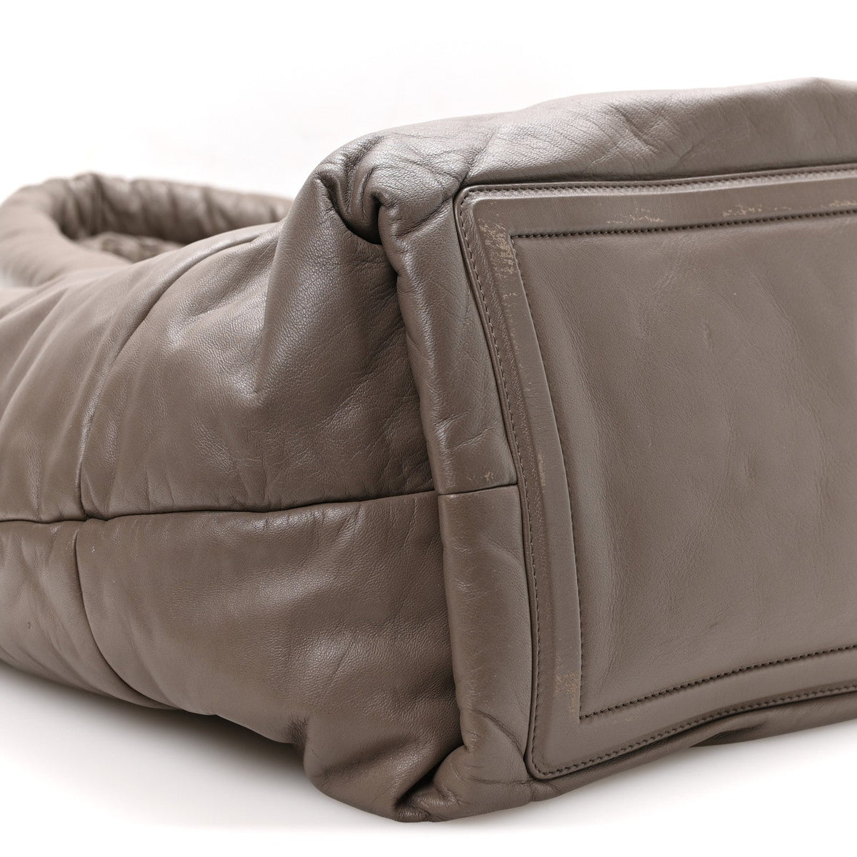 Large Quilted Lambskin Tote Bag - Grey