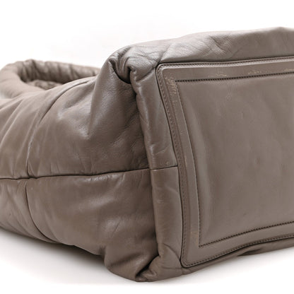 Large Quilted Lambskin Tote Bag - Grey