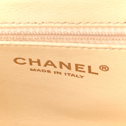 Small Quilted Caviar Flap Shoulder Bag - White