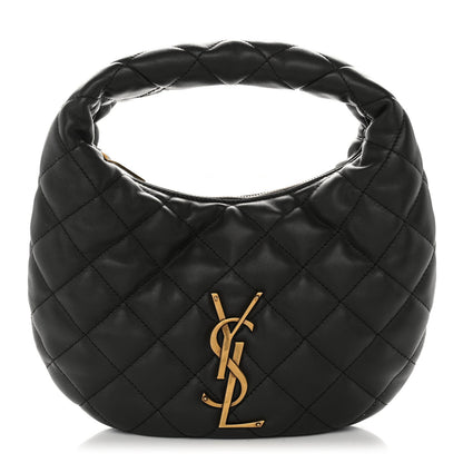 Quilted Lambskin Handbag - Grey
