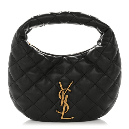 Quilted Lambskin Handbag - Grey