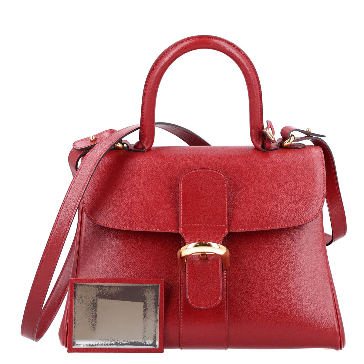 Calfskin Satchel Bag - Red