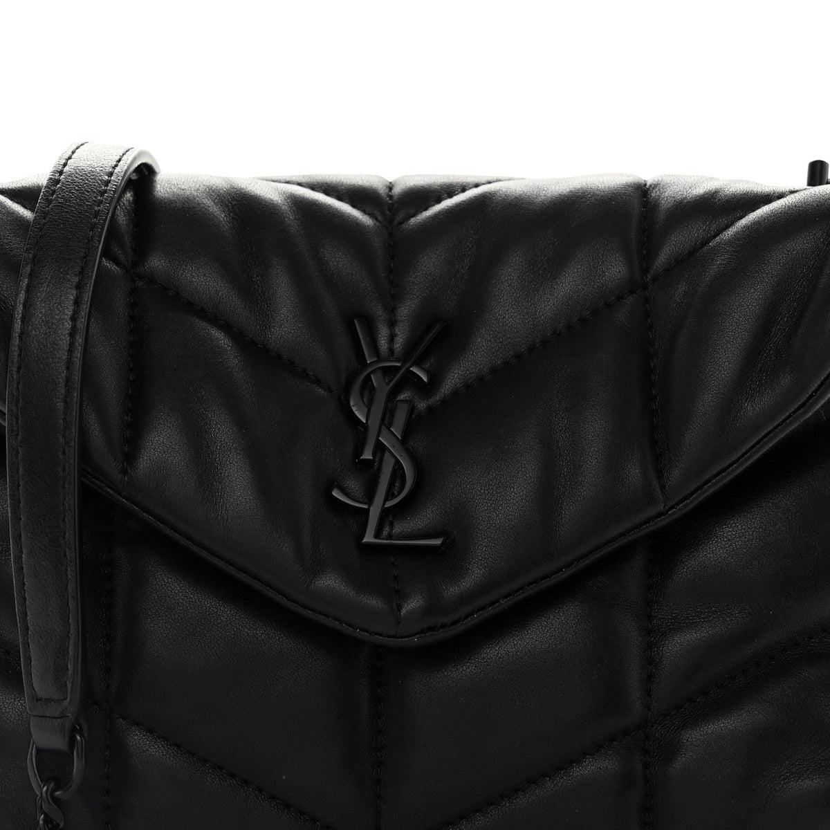 Quilted Lambskin Satchel Bag - Black