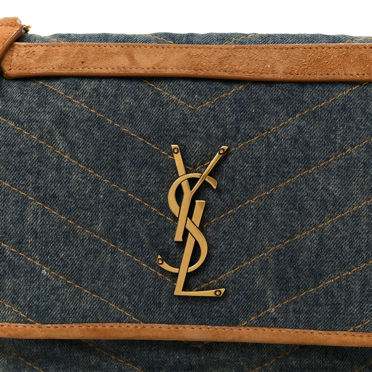 Medium Suede Satchel Bag - Blue