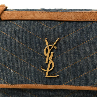 Medium Suede Satchel Bag - Blue