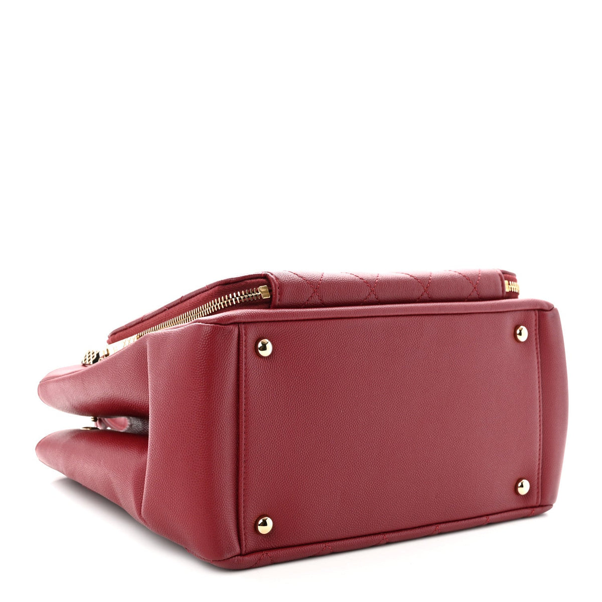 Small Quilted Caviar Handbag - Red