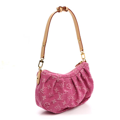 Monogram Denim Pochette Valley Fuchsia Handbag