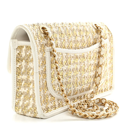Lambskin Flap Shoulder Bag - Gold