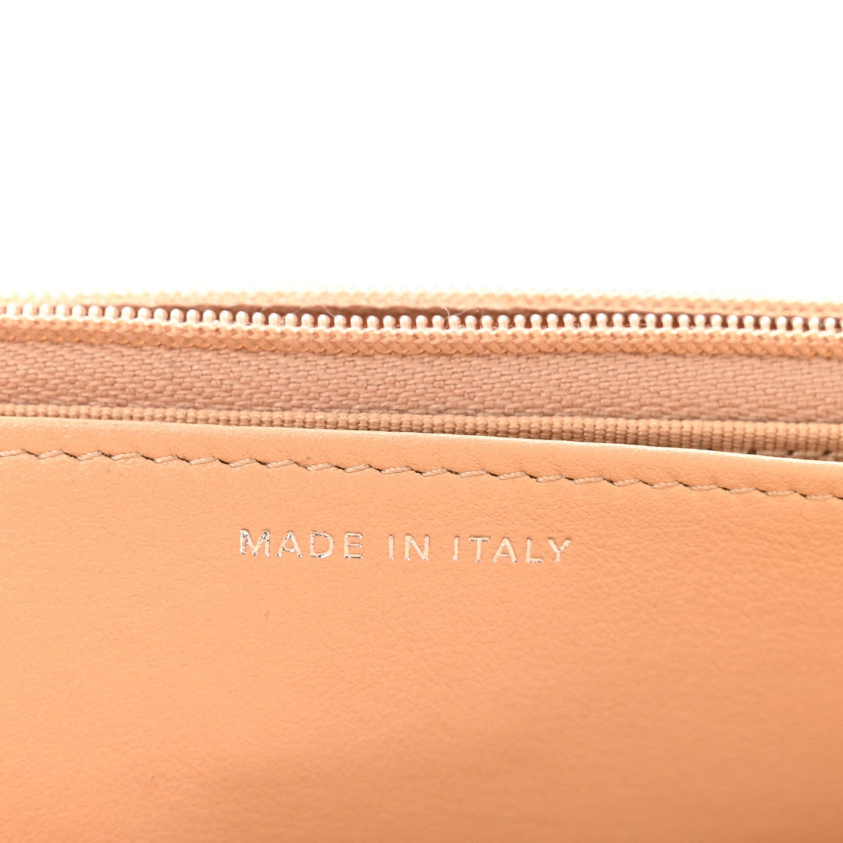 Quilted Caviar Wallet Bag - Beige