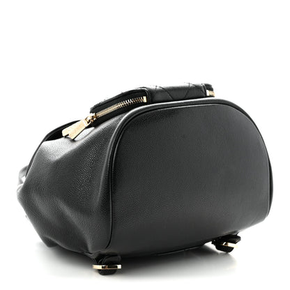 Mini Quilted Caviar Backpack - Black