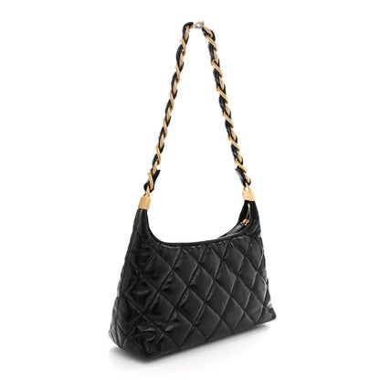 Quilted Lambskin Hobo Bag - Black
