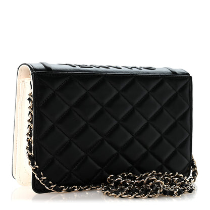 Quilted Lambskin Wallet Bag - Black