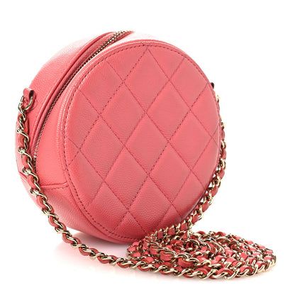 Quilted Caviar Clutch Bag - Pink