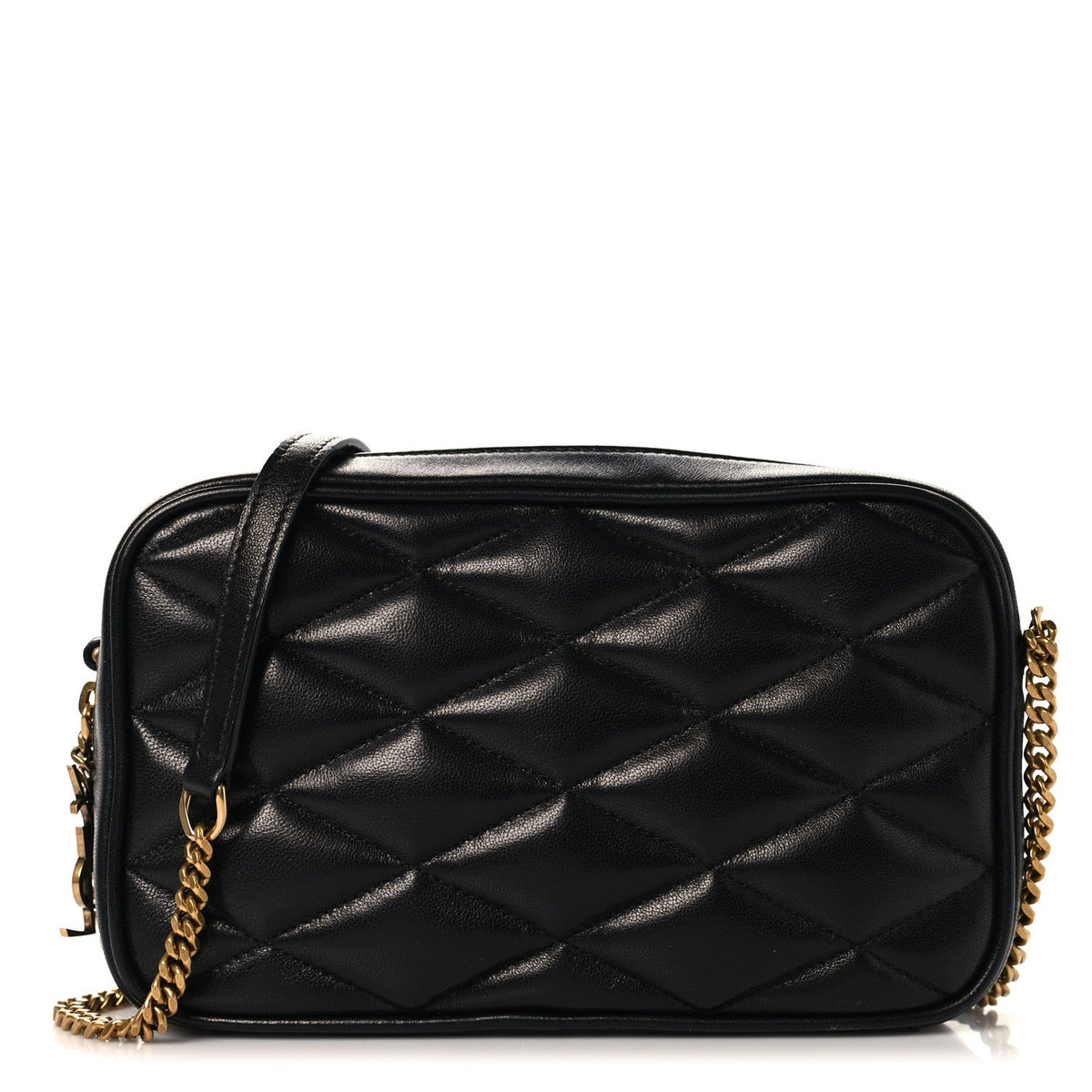 Mini Quilted Lambskin Crossbody Bag - Black